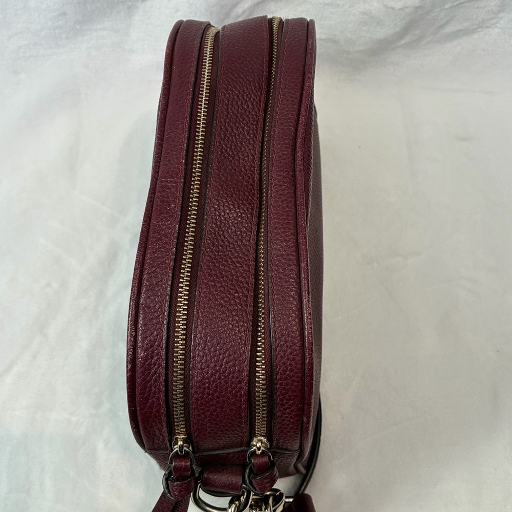 Kate Spade Mulberry Street Pyper Camera Bag Crossbody Burgundy Leather - Picture 6 of 14